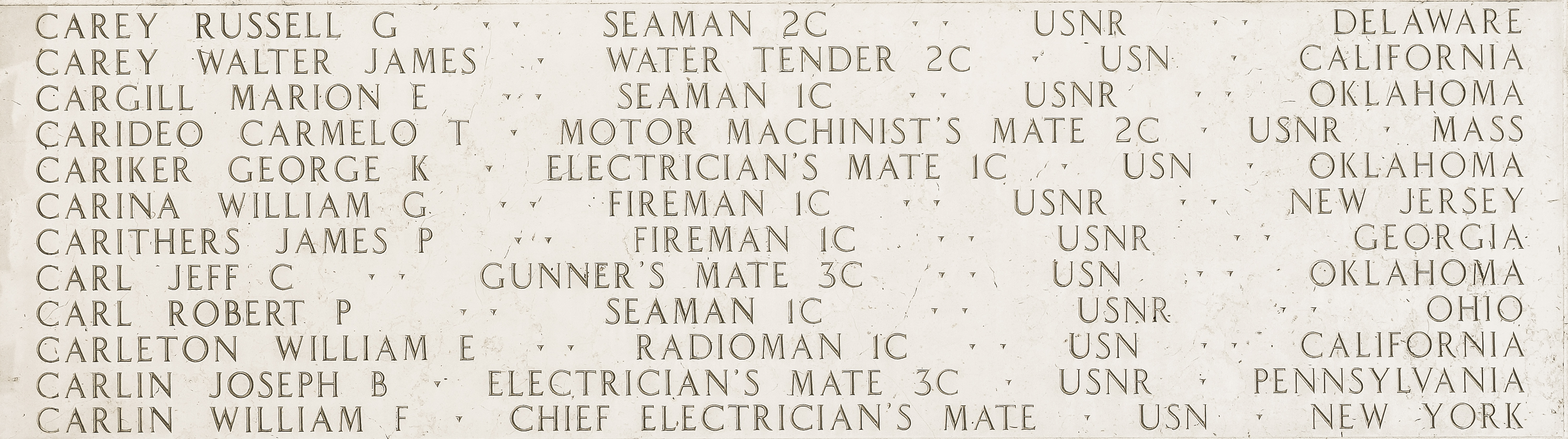 Joseph B. Carlin, Electrician's Mate Third Class